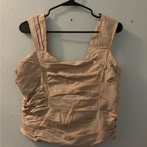 Express Beige Ruched Women's Blouse